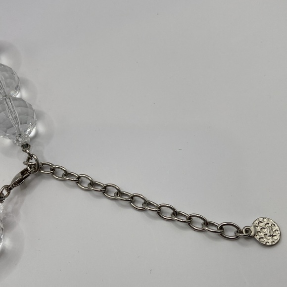 Faceted Clear Acrylic Bead and Crystal Station Necklace, 18”L - Picture 4 of 5